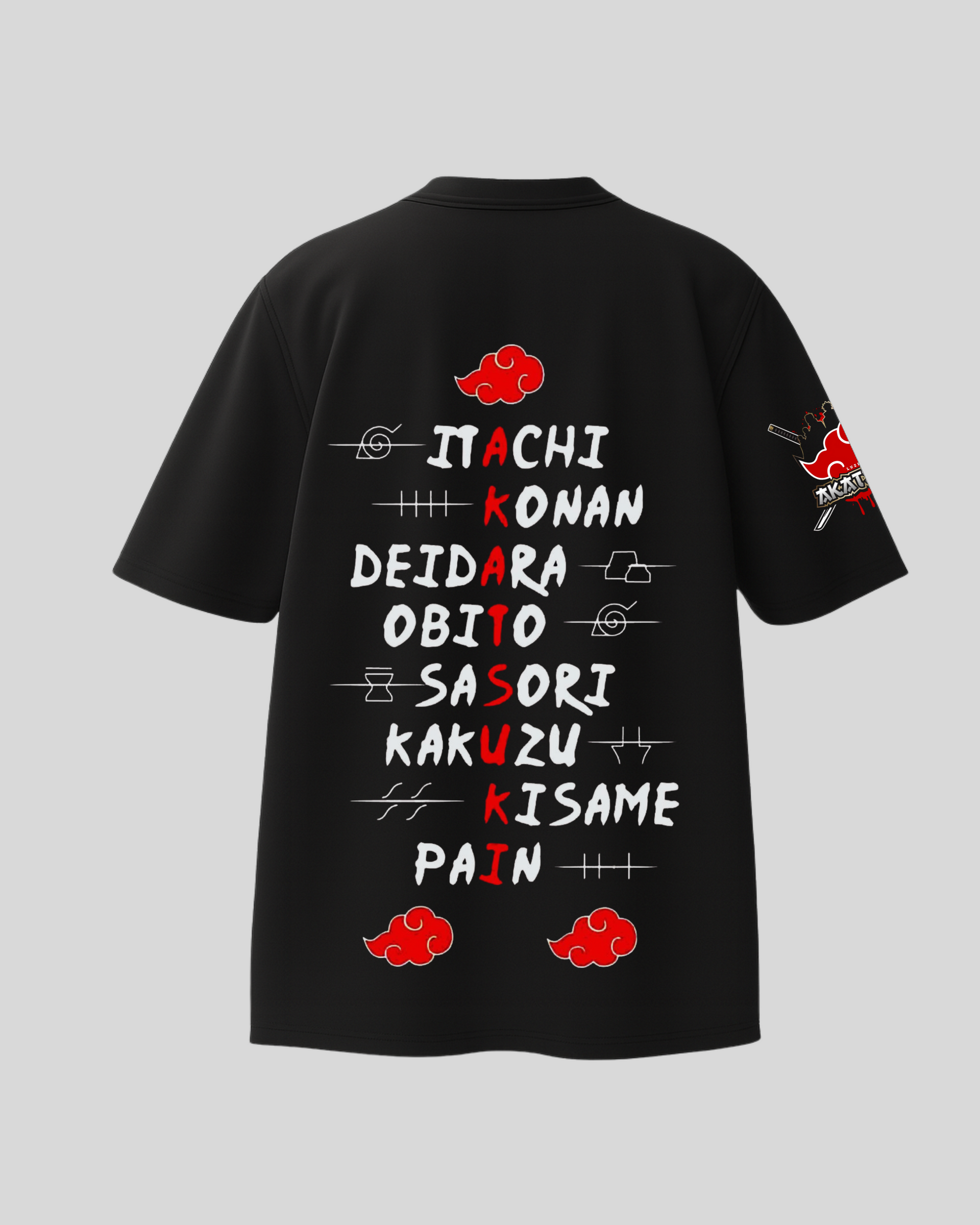 THE (EX) 『NARUTO-ナルト-』 TEE AKATSUKI Akatsuki Oversized T-Shirt – Naruto Anime Tee – Outfitcrew