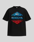 Hawkins Welcome Graphic T-Shirt – Retro Blue & Red